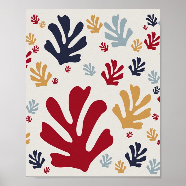 Christmas Abstract Leaves Midcentury Modern Poster (Front)