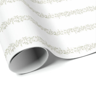 christmas abundance elegant botanical foliage wrapping paper