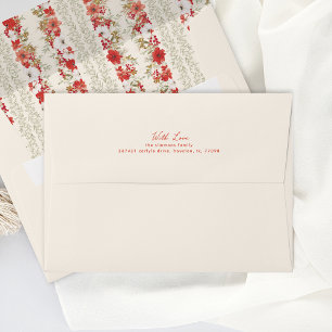 christmas abundance elegant red pre addressed envelope