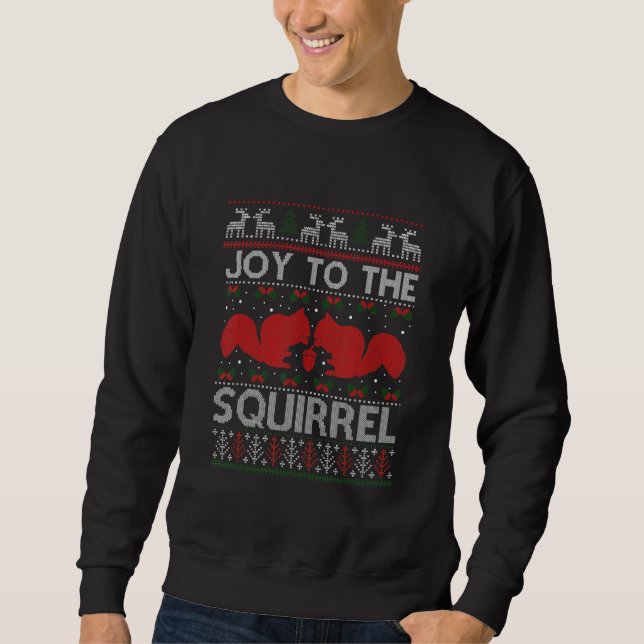 Christmas Acorn Squirrel Xmas Sweatshirt (Front)