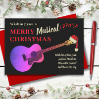 Christmas Acoustic Guitar Black and Pink