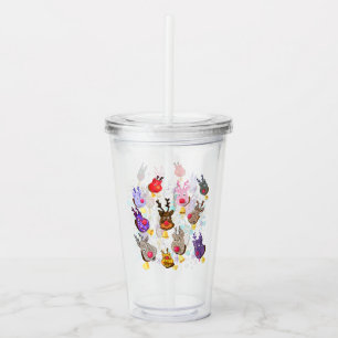 Christmas Acrylic Tumbler Colourful Toys Deers