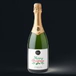 Christmas Add Custom Logo & Text Business Company  Sparkling Wine Label<br><div class="desc">These cool sparkling wine labels would make an awesome addition to your business/company party supplies!  Easily add your own logo by clicking on the "personalise" option.</div>