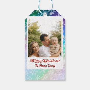 Christmas Add Your Picture and Name, Snowflake Gift Tags