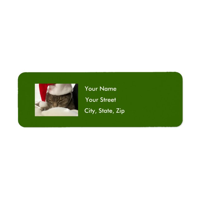 Christmas Address Label Green (Front)