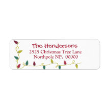 Christmas Address Labels with Christmas Lights