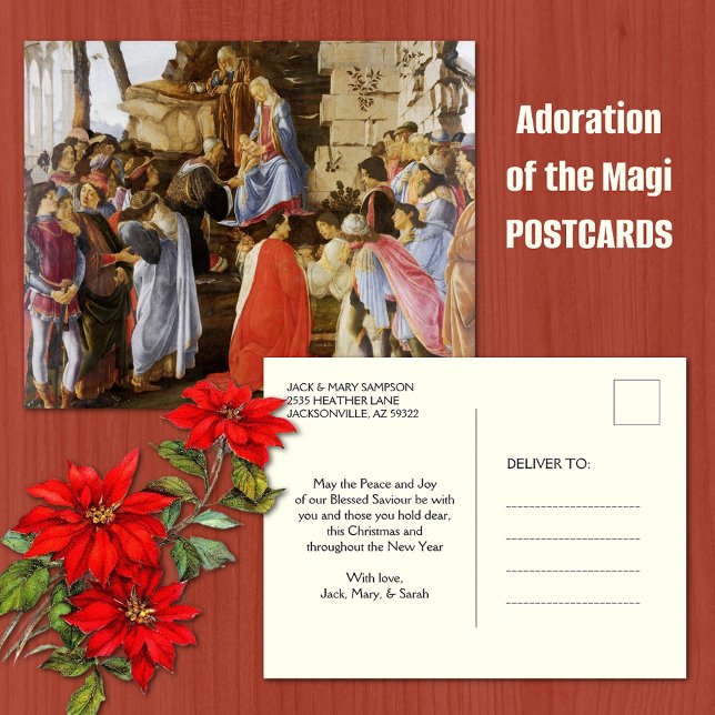 Christmas Adoration of the Magi Epiphany Religious Postcard (Adoration of the Magi Christmas and Epiphany Postcards)