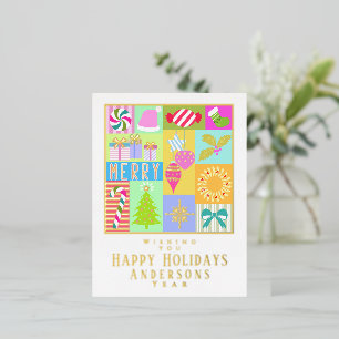 Christmas Advent Calendar Folded Foil Holiday Card
