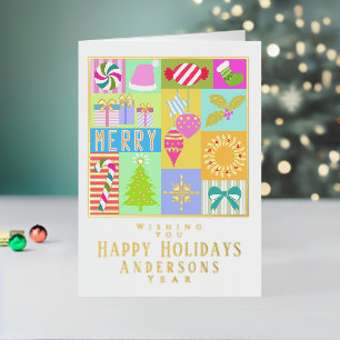 Christmas Advent Calendar Folded Foil Holiday Card