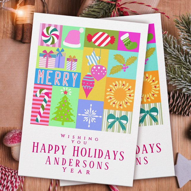 Christmas Advent Calendar  Holiday Card (Christmas Advent Calendar Design Postcard.)