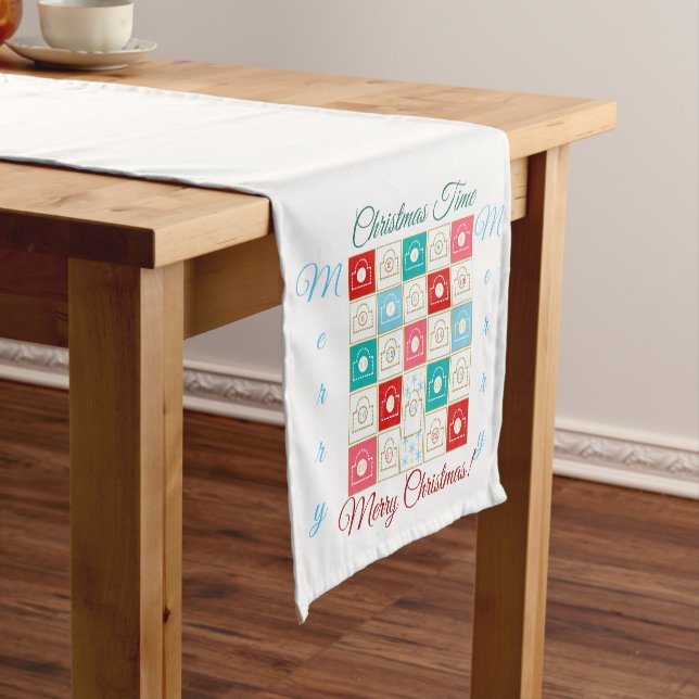 Christmas Advent Calendar Personalise Short Table Runner (In Situ)