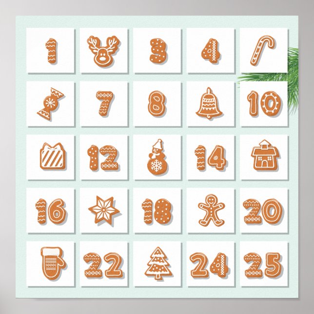 Christmas Advent Calendar Poster (Front)