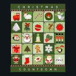 Christmas Advent Calendar Poster<br><div class="desc">Festive Christmas Countdown Advent Calendar decor featuring 25 Christmas images. Edit or add text to personalise.</div>