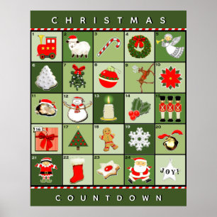 Christmas Advent Calendar Poster