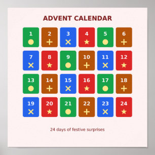 Christmas advent calendar poster