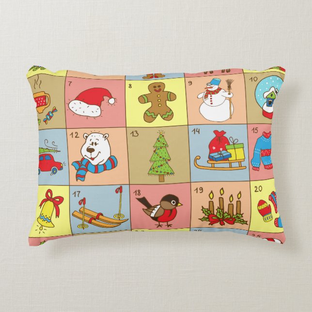 Christmas Advent: Doodle Element Collection Decorative Cushion (Front)