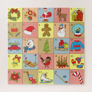 Christmas Advent: Doodle Element Collection Jigsaw Puzzle