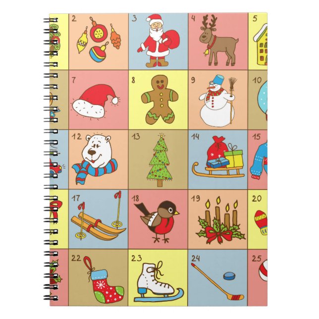 Christmas Advent: Doodle Element Collection Notebook (Front)