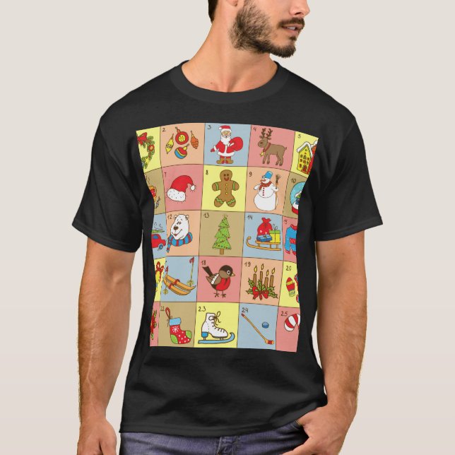 Christmas Advent: Doodle Element Collection T-Shirt (Front)