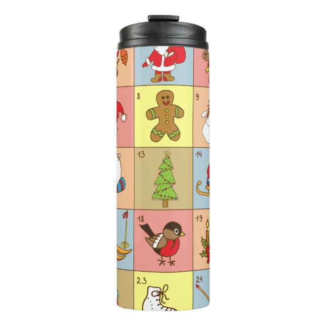 Christmas Advent: Doodle Element Collection Thermal Tumbler (Front)