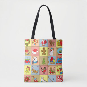 Christmas Advent: Doodle Element Collection Tote Bag