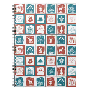 Christmas Advent Inspired Mosaic Tiled Notebook