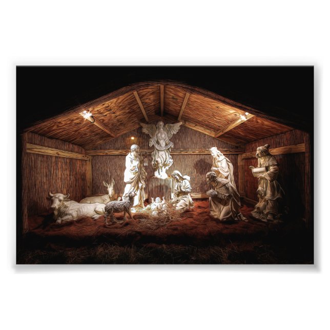Christmas Advent Jesus Nativity Manger Scene Photo Print (Front)