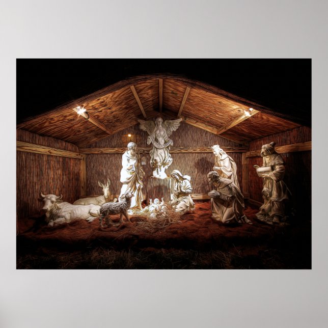 Christmas Advent Jesus Nativity Manger Scene Poster (Front)