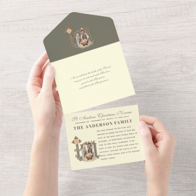 Christmas Advent Prayer Personalised Novena  All In One Invitation (Tearaway)