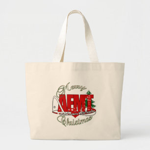 CHRISTMAS AEMT Advanced Emergency Medical Tech Large Tote Bag