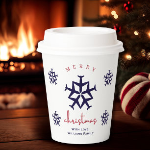 Christmas Aeroplane Snowflake Modern Cute Aviation Paper Cups