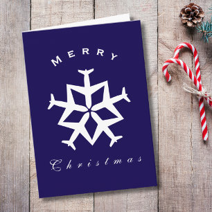 Christmas Aeroplane Snowflake Photo Funny Aviation Card