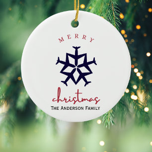 Christmas Aeroplane Snowflake Photo Funny Aviation Ceramic Tree Decoration