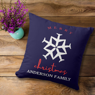 Christmas Aeroplane Snowflake Photo Funny Aviation Cushion
