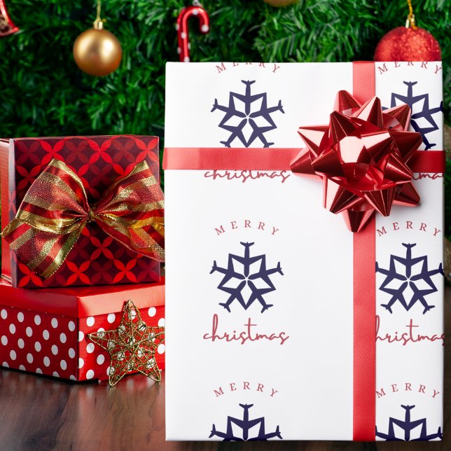 Christmas Aeroplane Snowflake Photo Funny Aviation Wrapping Paper (Creator Uploaded)