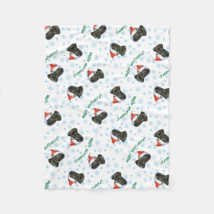 Christmas Affenpinscher Fleece Blanket