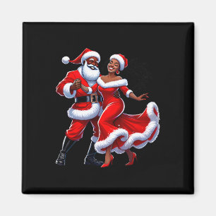 Christmas African Santa Mrs Claus Dancing African Magnet