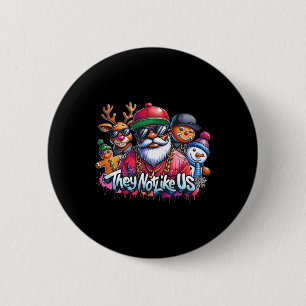 Christmas African Santa They Not Like Us Merry Chr 6 Cm Round Badge