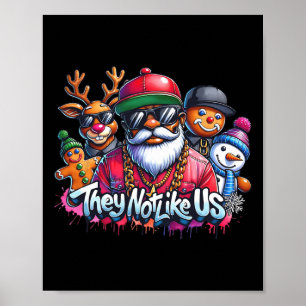 Christmas African Santa They Not Like Us Merry Chr Poster