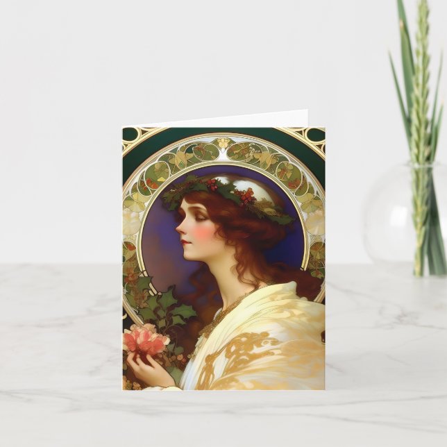 Christmas - AI - Art Nouveau - D Card (Front)