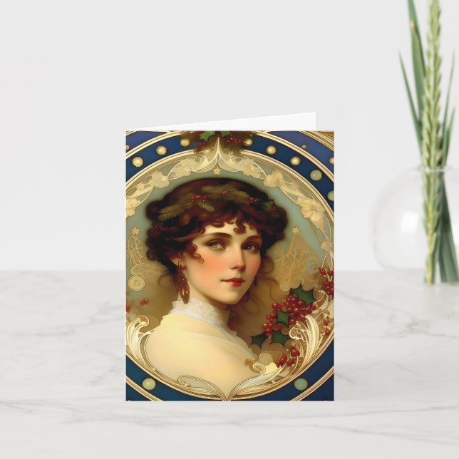 Christmas - AI - Art Nouveau - E Card (Front)