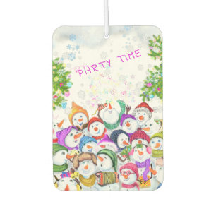 Christmas Air Freshener Happy Snowmans Party