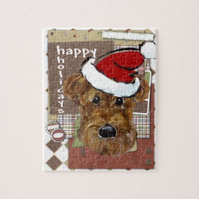 CHRISTMAS AIREDALE JIGSAW PUZZLE (Vertical)