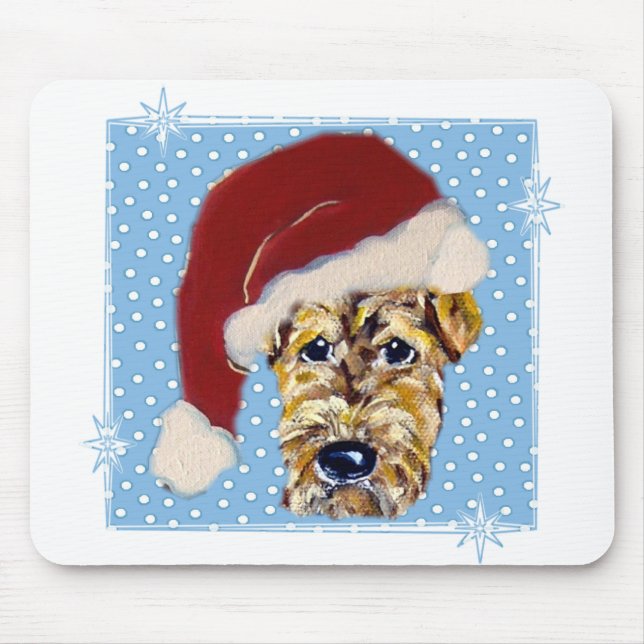 Christmas Airedale Mouse Pad (Front)