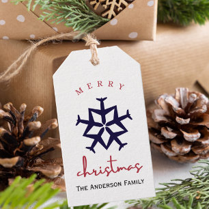 Christmas Airplane Snowflake Photo Funny Aviation Gift Tags