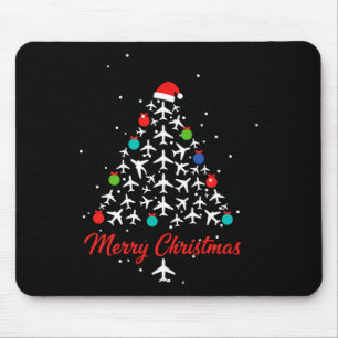 Christmas Airplane Tree Merry Christmas Lot Travel Mouse Pad