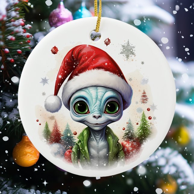 Christmas Alien  Ceramic Tree Decoration (Creator Uploaded)