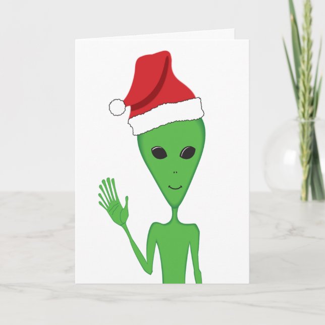 Christmas Alien Season's Greetings Holiday Card (Front)