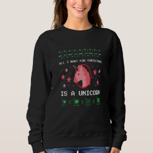 Christmas - All I Want Is A Unicorn Sweatshirt
