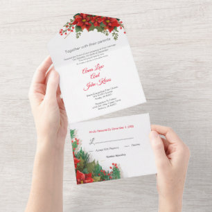 Christmas All in One Wedding Invite